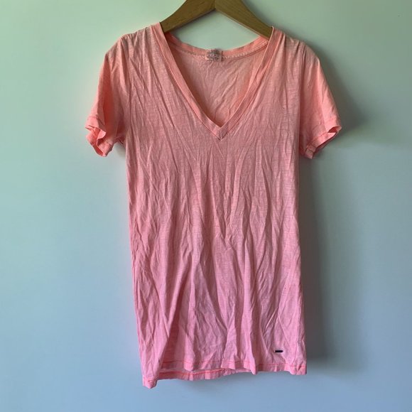 VS PINK Burnout V-Neck T Shirt - Picture 1 of 3